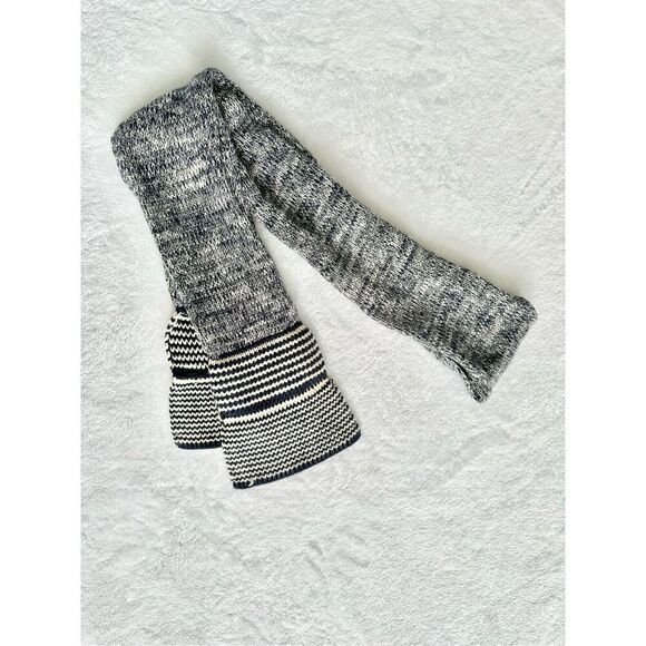 Crew cuts mixed print knit scarf - black, white, and grey - Picture 4 of 4